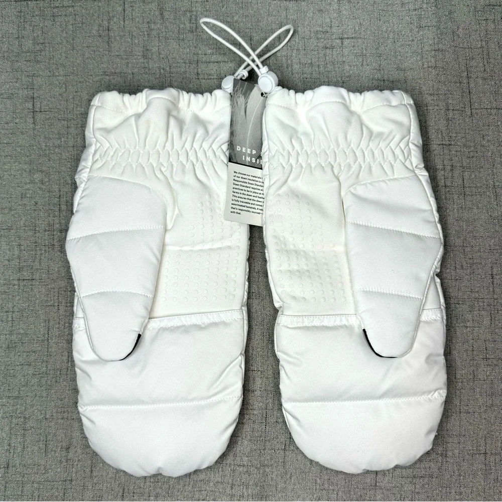 Lululemon Wunder Puff Down Mittens White Unisex Large XL NWT